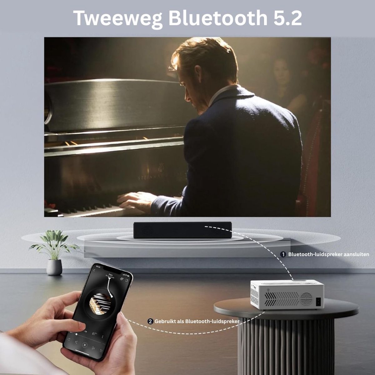 Mini Beamer Wifi Bluetooth Wit