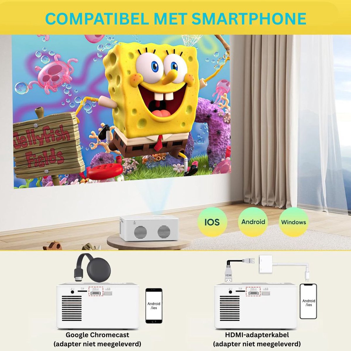 Mini Beamer Wifi Bluetooth Wit