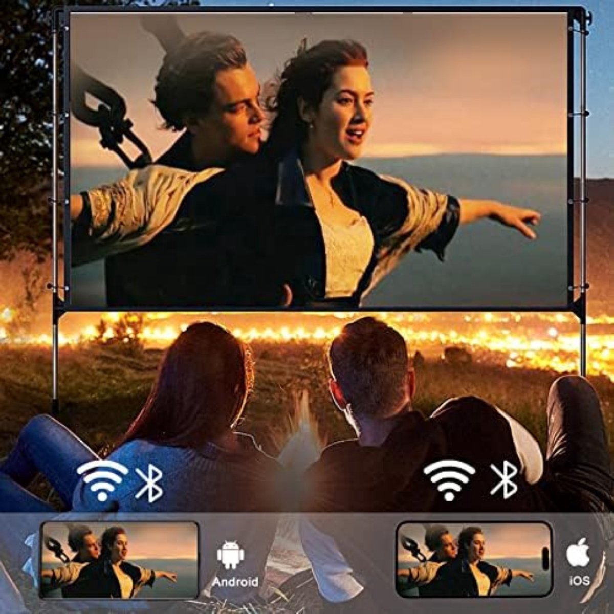 Mini Beamer Wifi Bluetooth Zwart