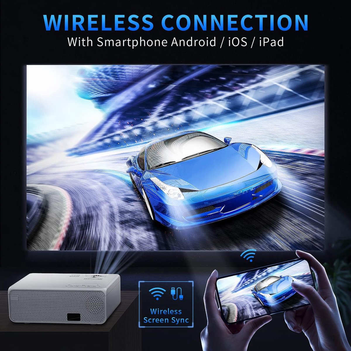Mini Beamer Wit - Draagbare Full HD Projector - HDMI & USB