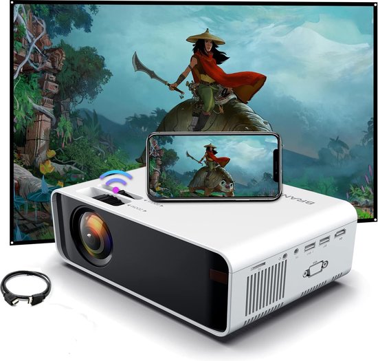Mini Beamer Wit - Draagbare Full HD Projector - HDMI & USB