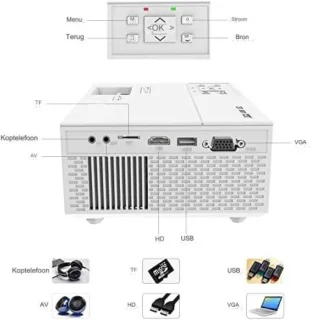 Mini Beamer Wit - Mini Projector Smartphone