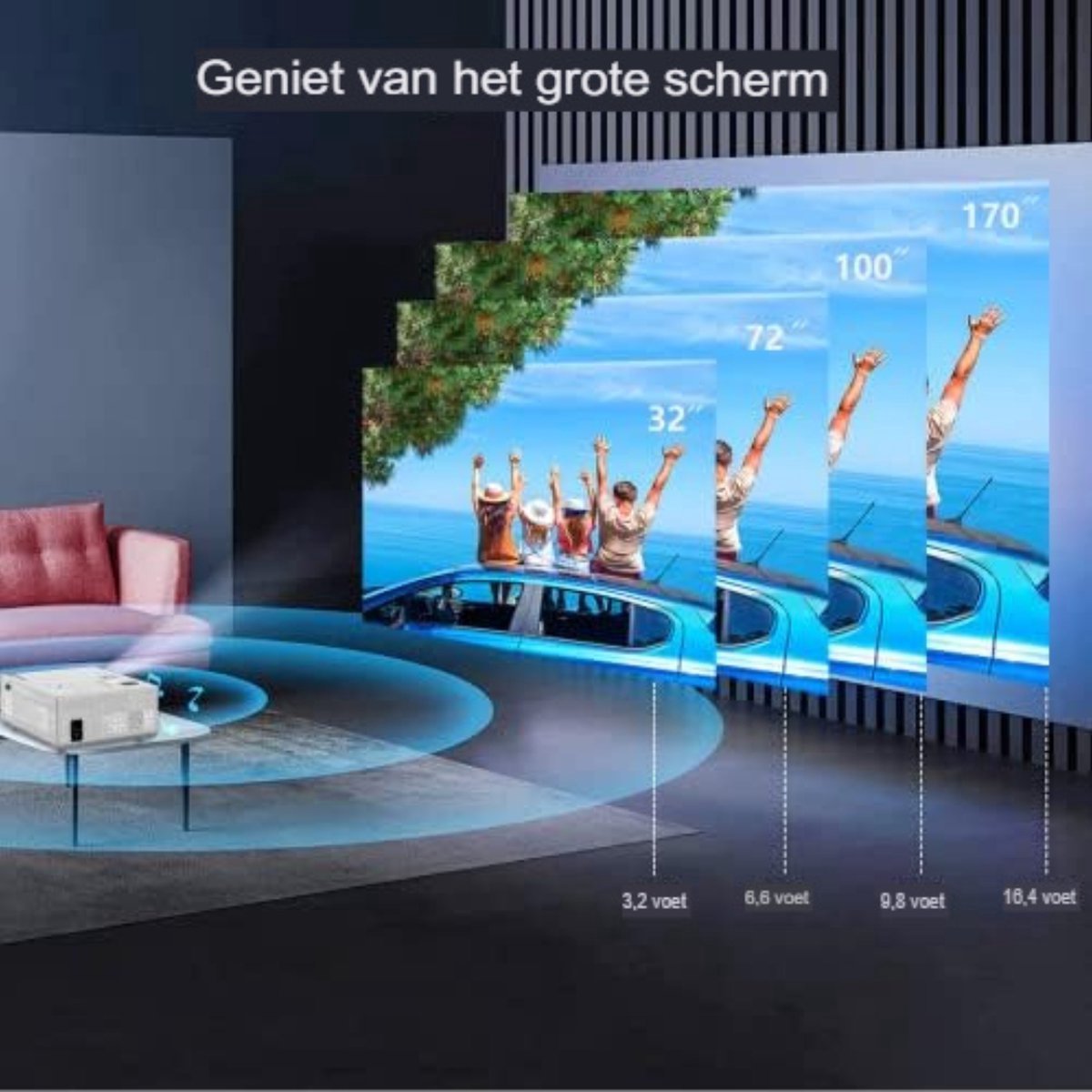 Mini Beamer Wit - Mini Projector Smartphone