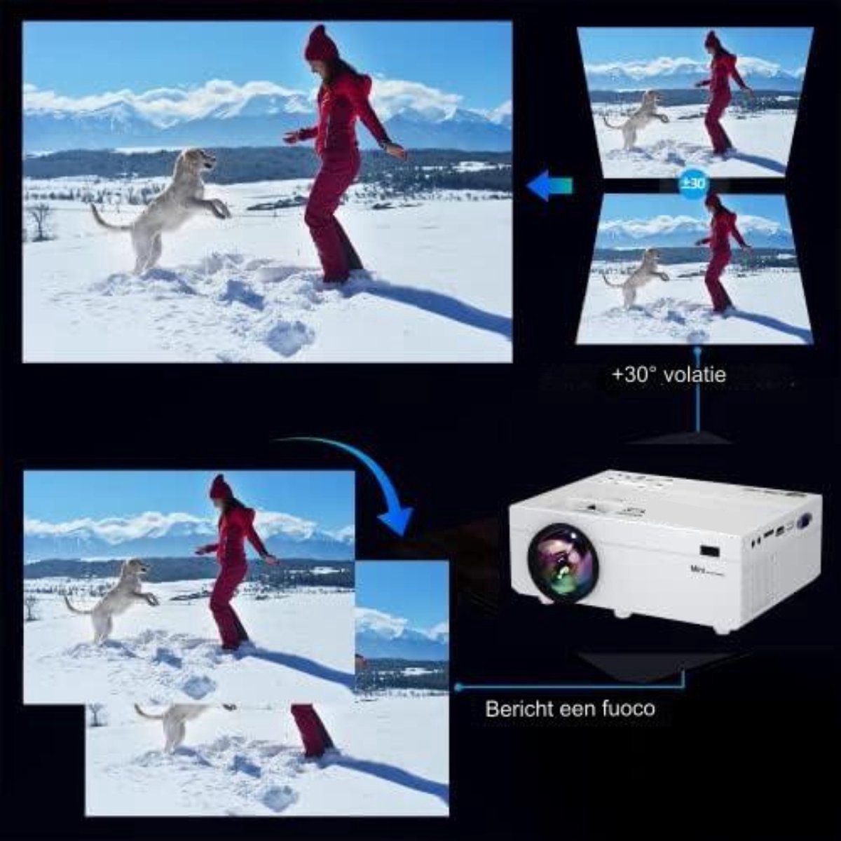 Mini Beamer Wit - Mini Projector Smartphone