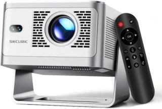 Mini beamer wit native 1080P resolutie 4K ondersteuning met Android 14