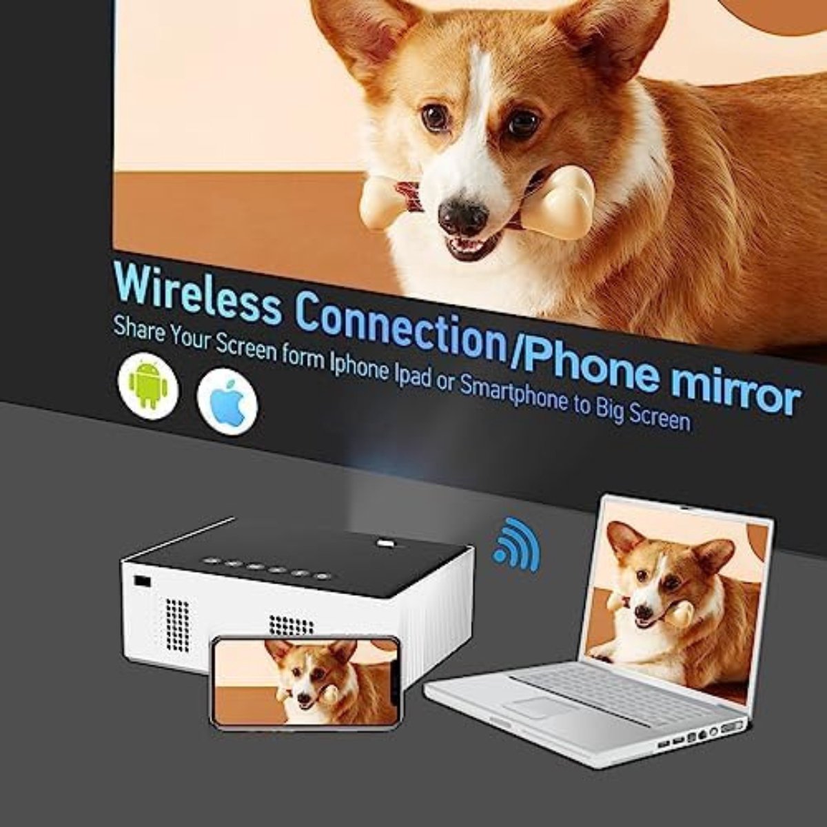 Wat vinden we goed aan de Mini Beamer Zwart Draagbaar HDMI USB Bluetooth 4K Projector