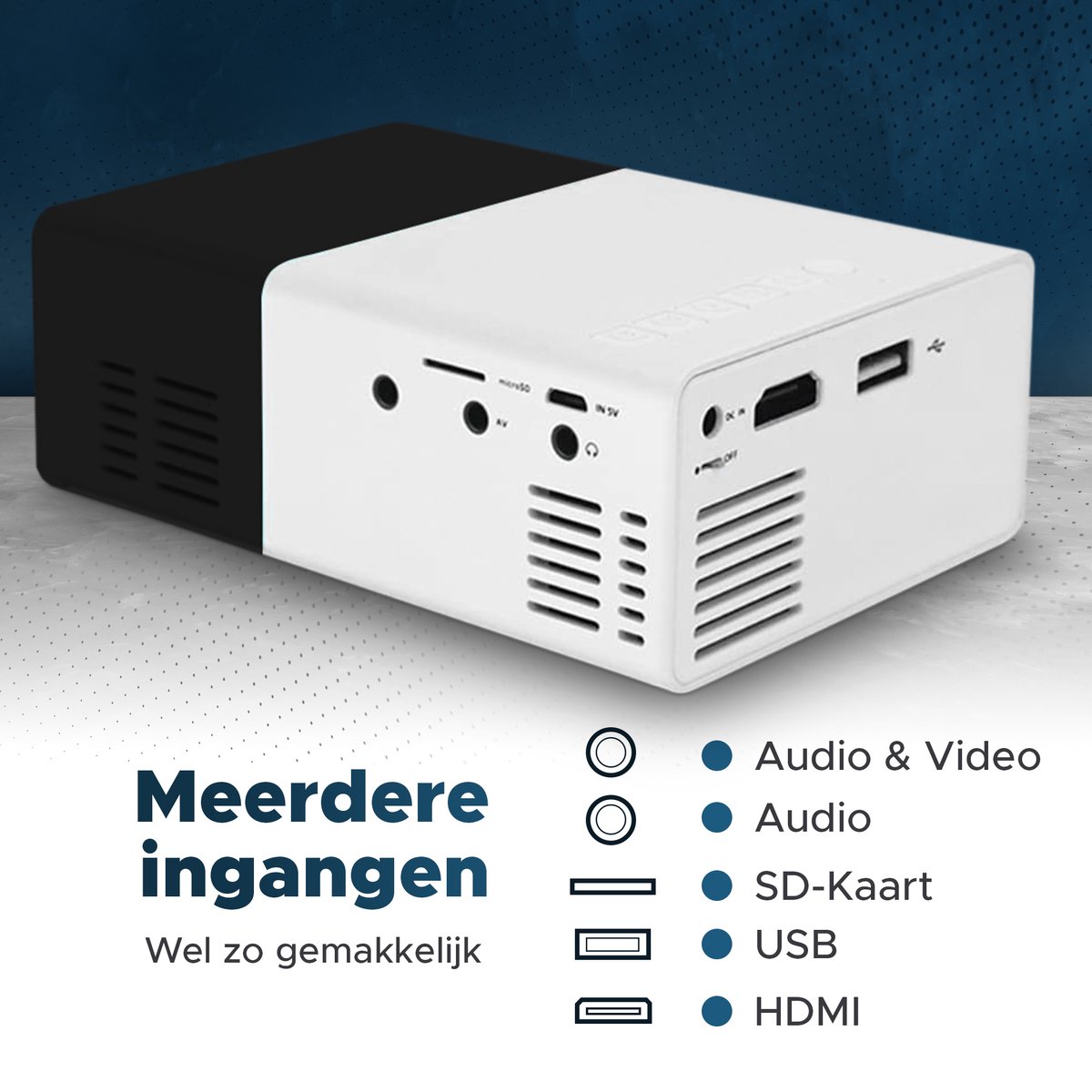 Mini Beamer Zwart Draagbare Projector
