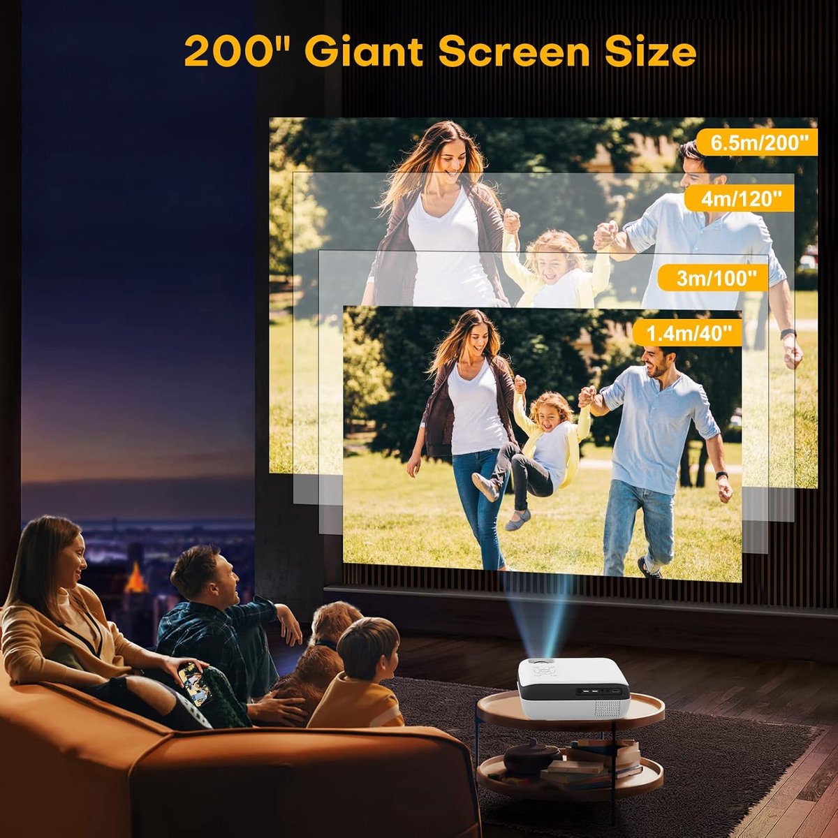 Mini Bluetooth Projector 4K Full HD 9500 Lumen Wit