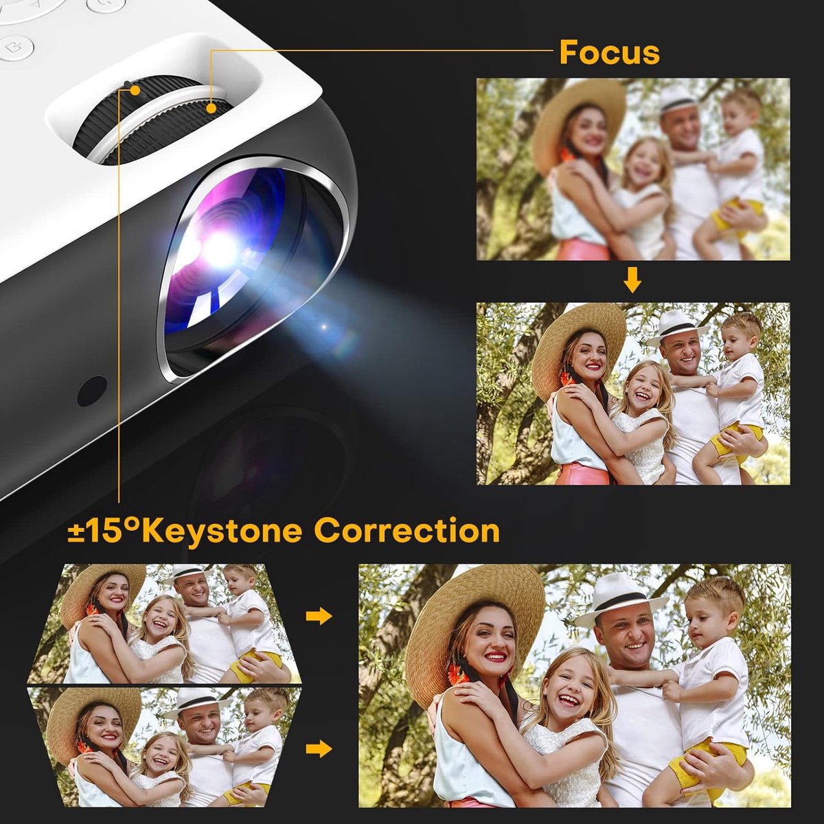Mini Bluetooth Projector 4K Full HD 9500 Lumen Wit