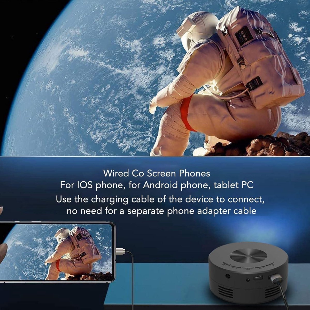 Mini HD 1080P Draagbare Projector voor Thuisbioscoop