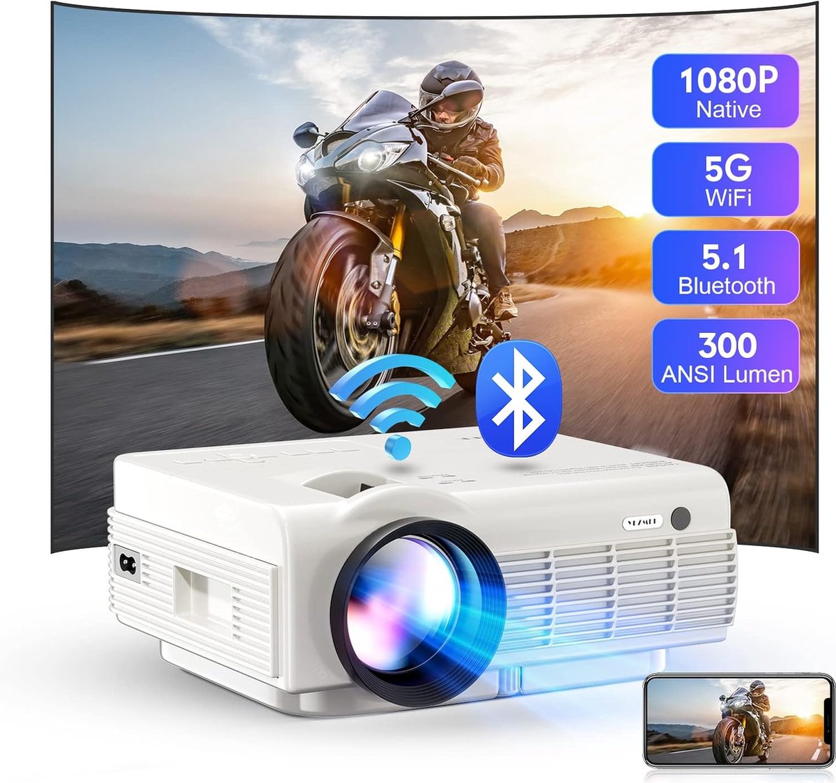 Mini LED Beamer 4K - Thuisbioscoop Projector