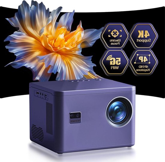 Mini LED Projector 4K Elektrisch Focus 5G WiFi Bluetooth