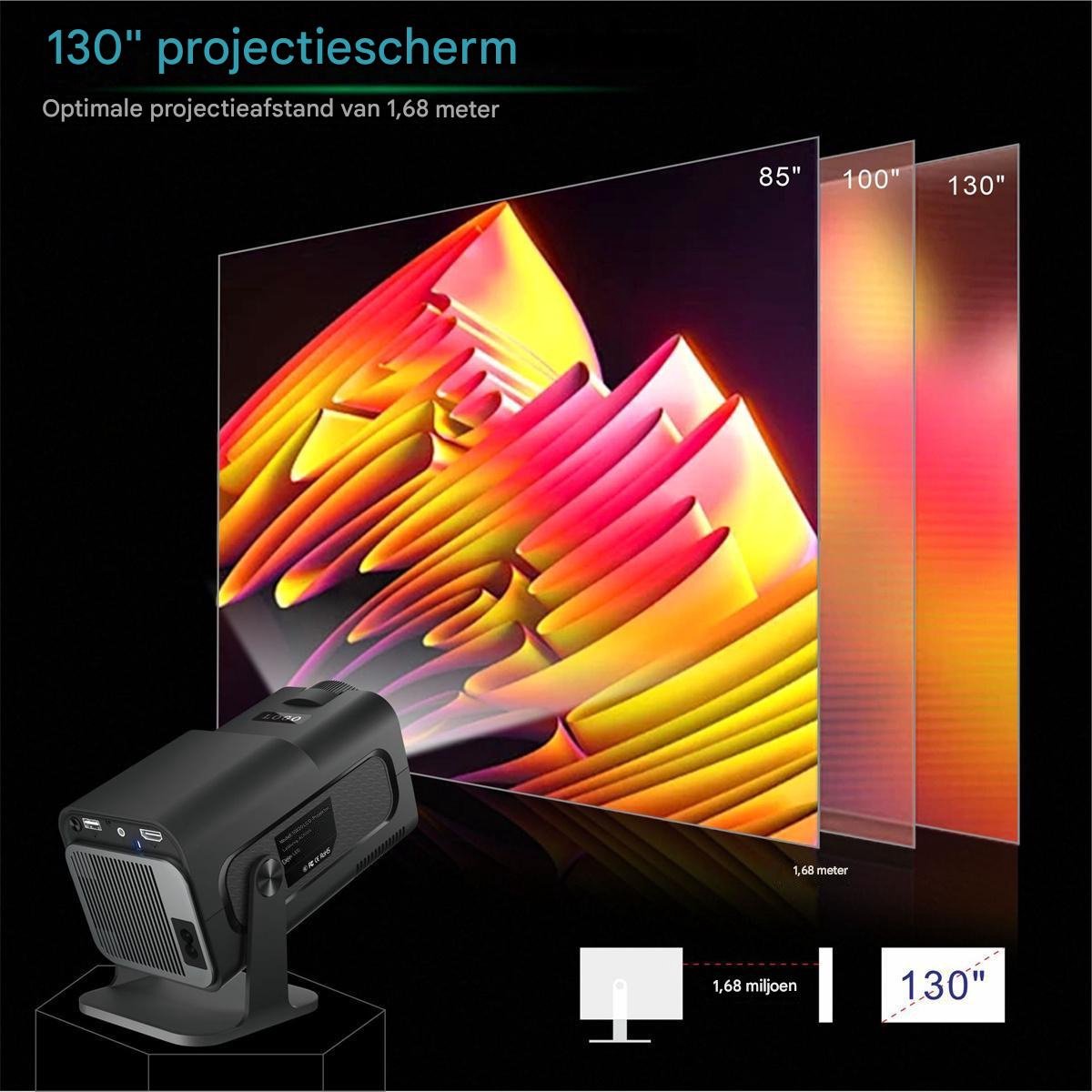 Mini Projector 4K HD Zwart Compact