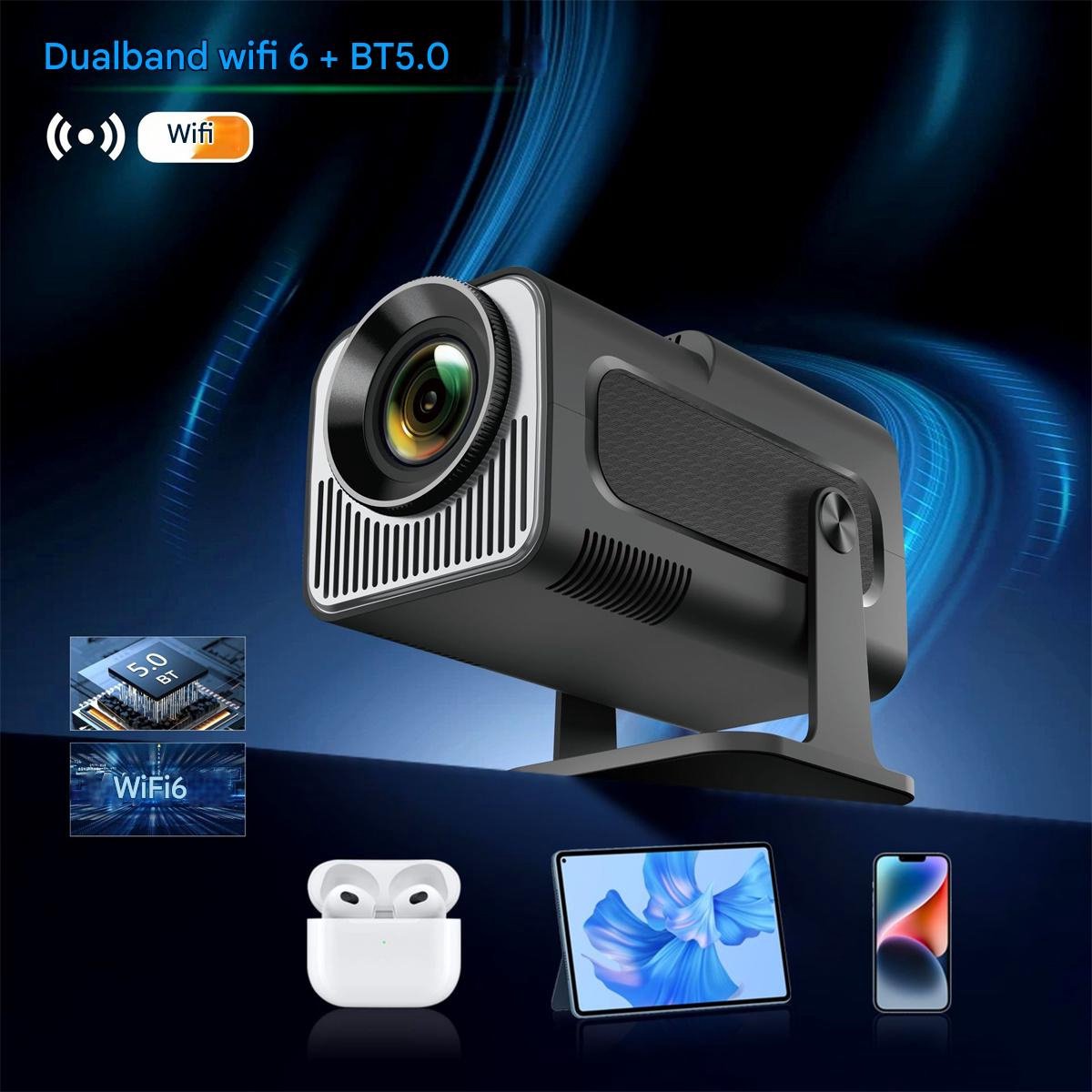 Mini Projector 4K HD Zwart Compact