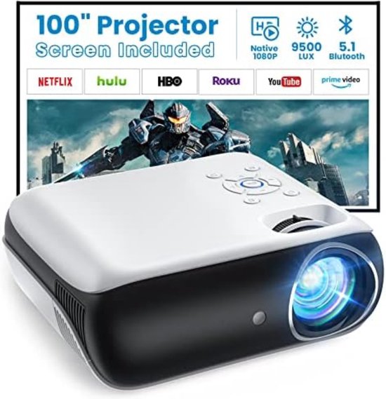 Mini Projector Bluetooth HDMI USB Wit - Draagbare Smartphone Beamer review