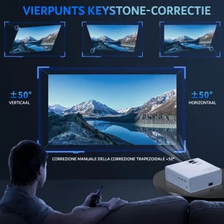 Mini Projector Full HD 6000 Lumen WiFi Bluetooth Wit