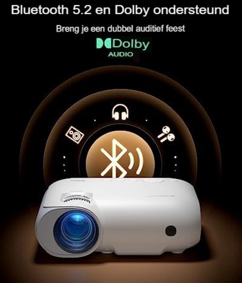 Mini projector wit met wifi en bluetooth