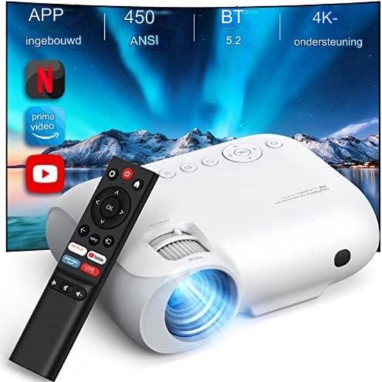 Mini projector wit met wifi en bluetooth