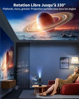 Mini-projector - Zwart - Draagbare 4K beamer met korte brandpuntsafstand
