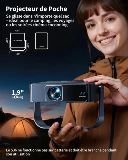 Mini-projector - Zwart - Draagbare 4K beamer met korte brandpuntsafstand