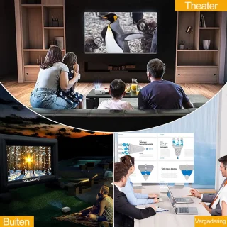 Mini Video Beamer WiFi 1080P Full HD voor Smartphone en HDMI apparaten
