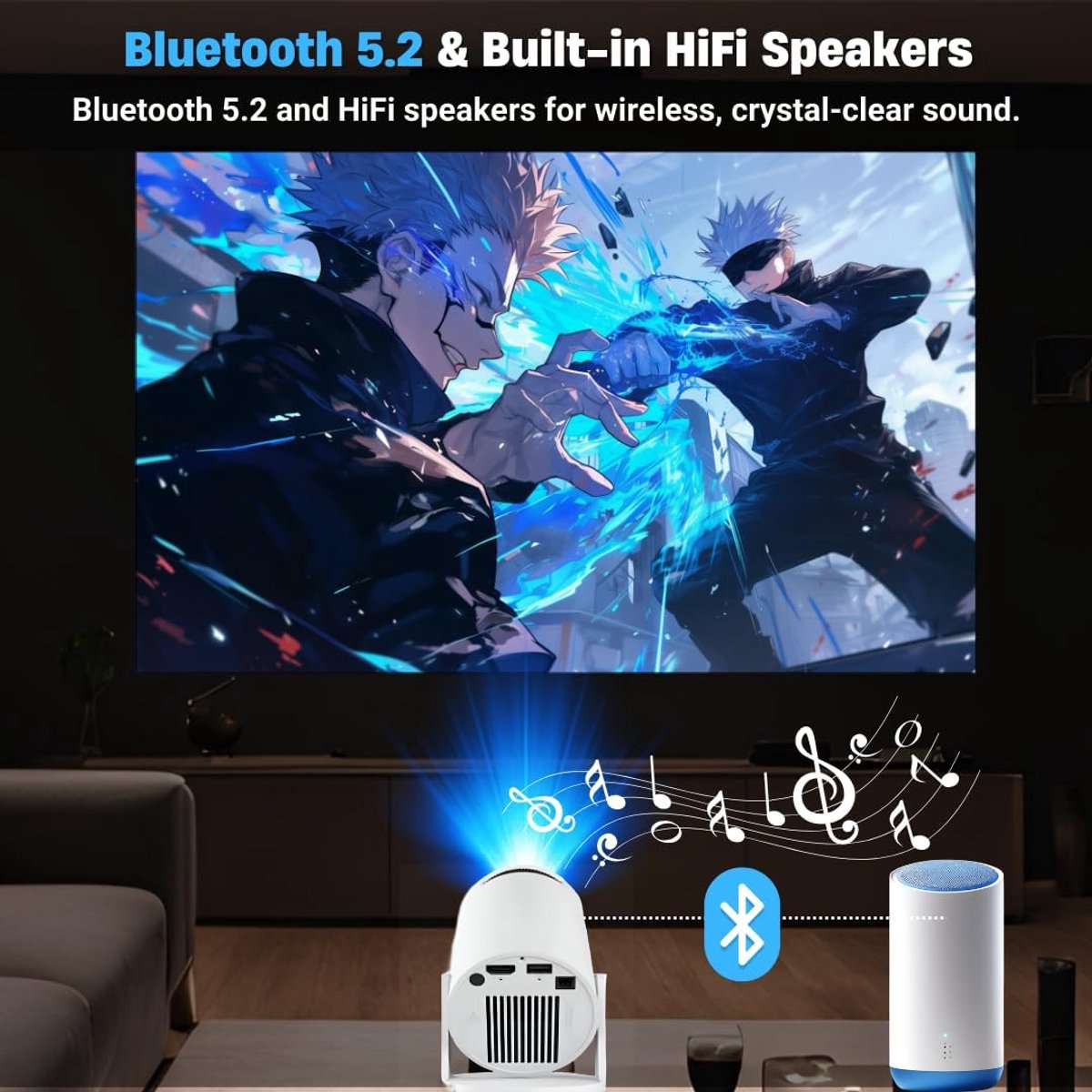 MKSS Mini Beamer Projector Wifi Bluetooth