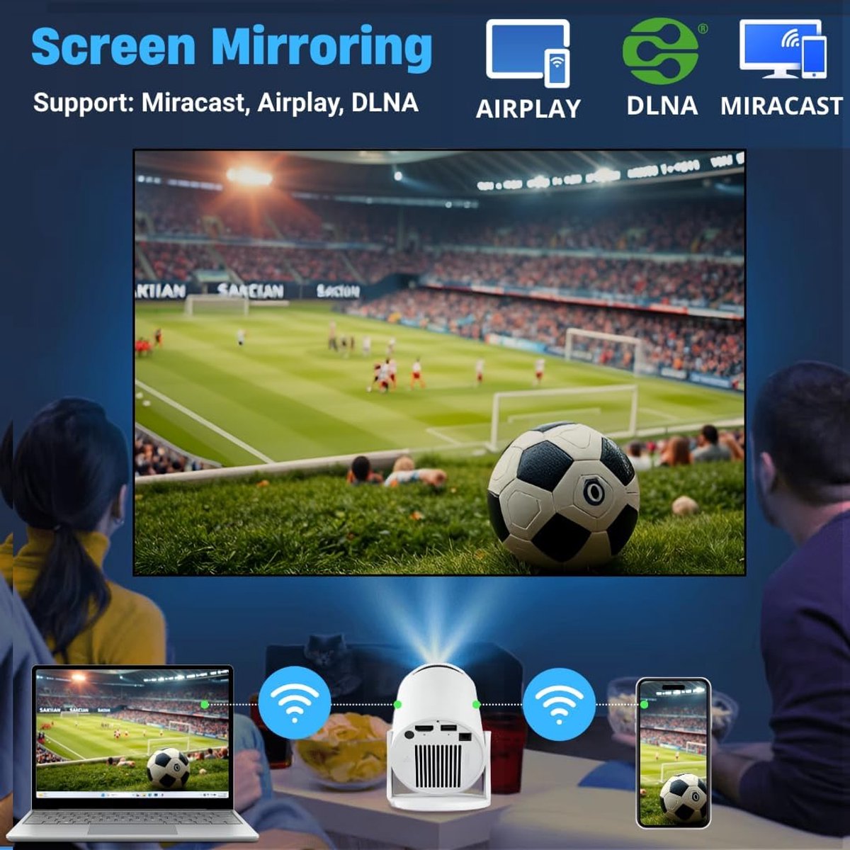 MKSS Mini Beamer Projector Wifi Bluetooth