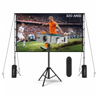 MMOBIEL beamer met 100 inch projectiescherm en standaard