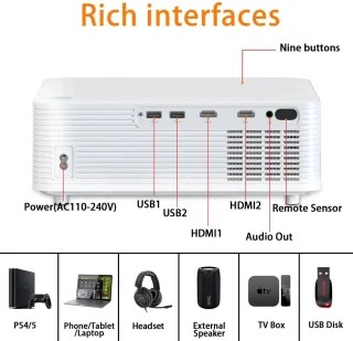 Neova AC30 Multimedia Beamer Full HD 4K Android 9.0 Wit