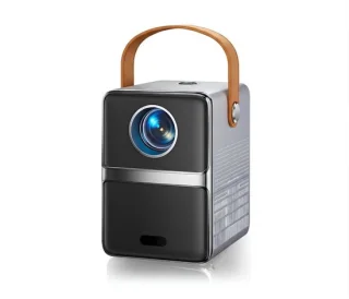 NIVA® Mini Beamer - Officiële Miniprojector van Netflix - Slimme Projector - Zilvergrijs - 8cm x 11cm x 18cm