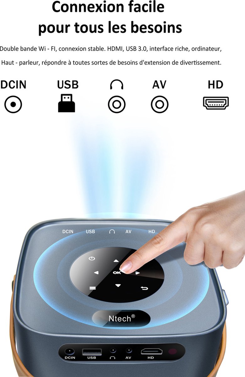 Ntech Full HD Draagbare Beamer Zwart
