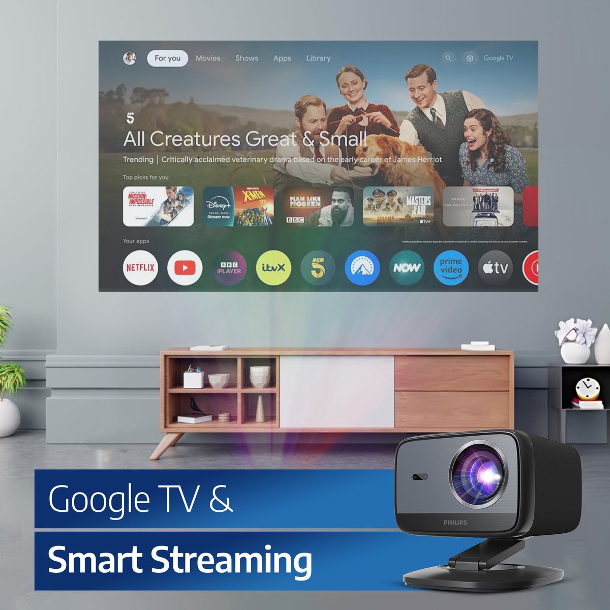 Philips NeoPix 450 Smart Full-HD projector met Google TV