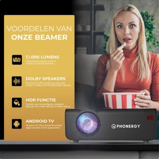 Phonergy Lumora 2025 Mini Beamer Full HD Zwart