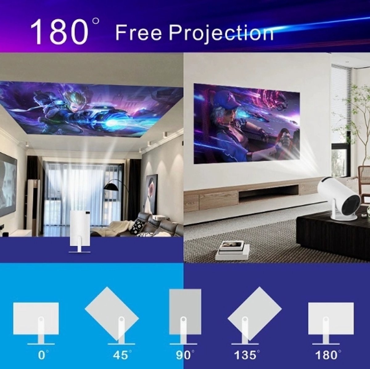 projector 4K draagbare LCD wit