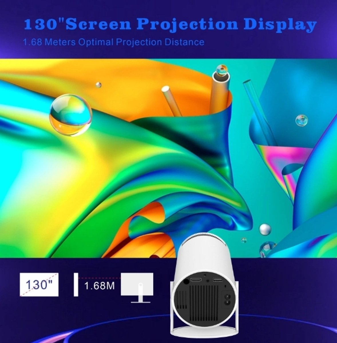 projector 4K draagbare LCD wit