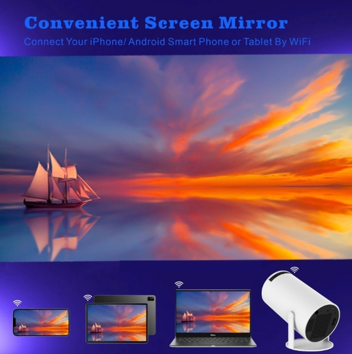 projector 4K draagbare LCD wit