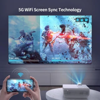 Projector 4K Mini Draagbaar Bluetooth 1080P
