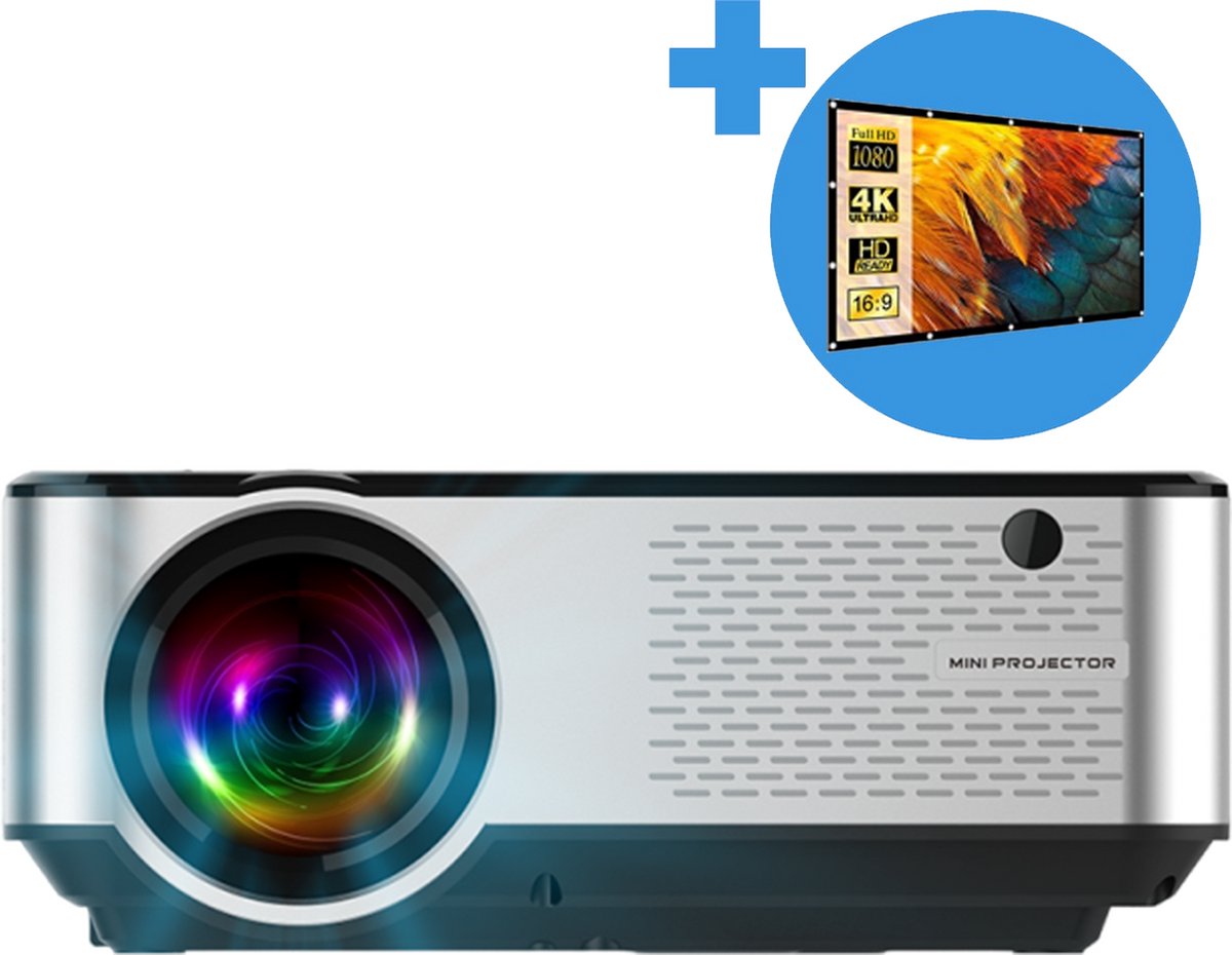 Proun Mini 4K Beamer met 120 inch Scherm
