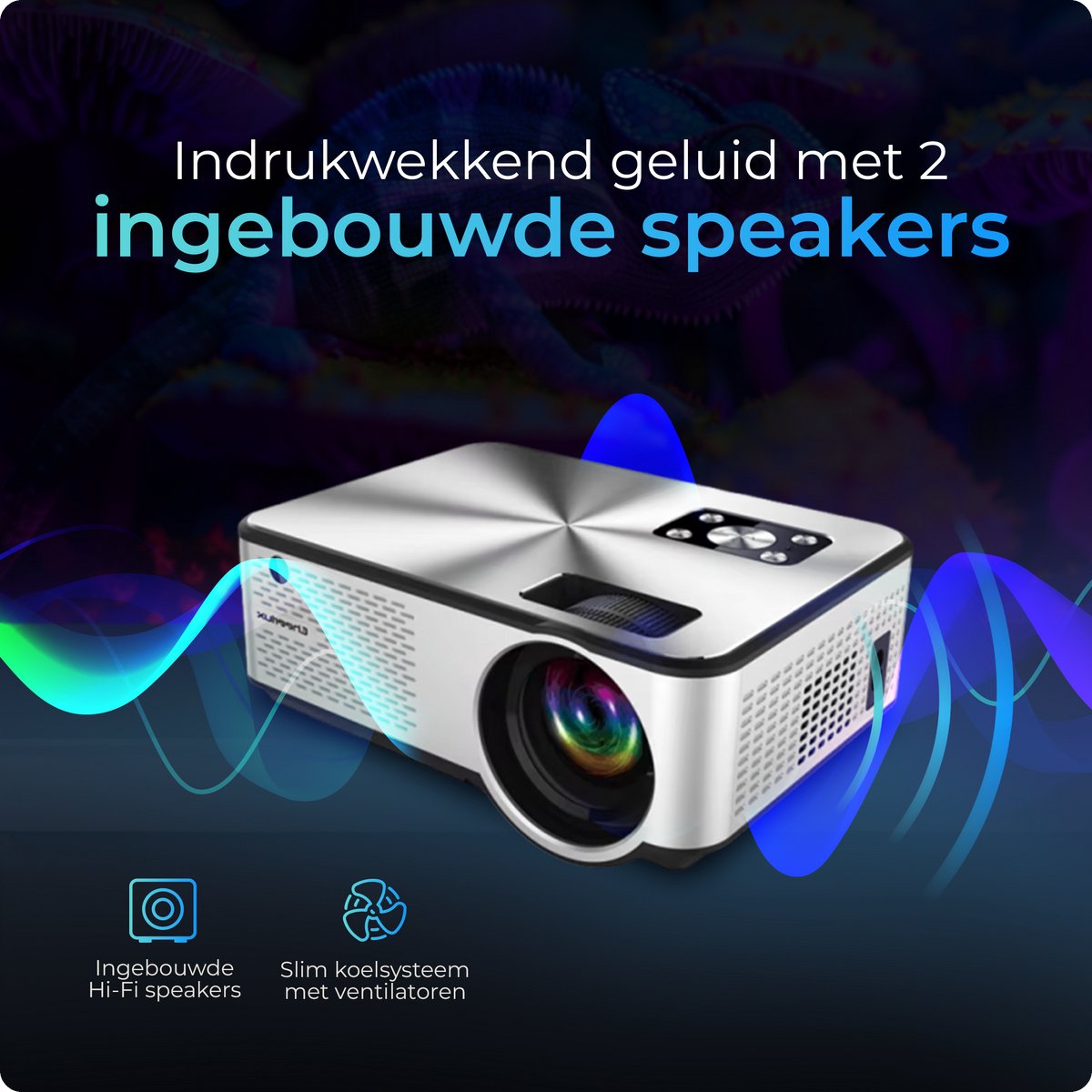 Proun Mini 4K Beamer met 120 inch Scherm