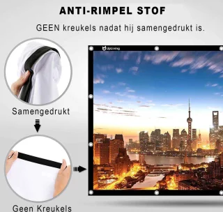 Proun Mini Beamer 4K Android 11.0 met 120 inch Projectiescherm