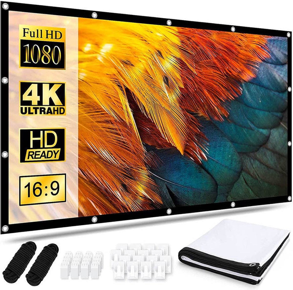 Proun Mini Beamer met 120 inch Projectiescherm Full HD