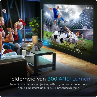Proun Mini Beamer met 120 inch Projectiescherm Full HD