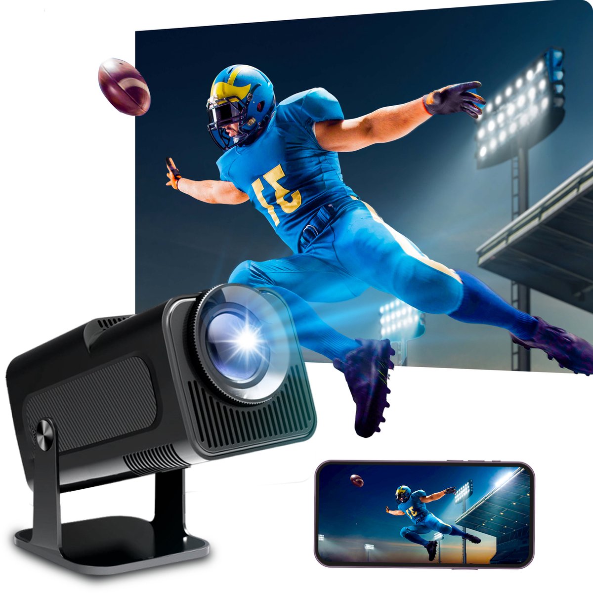 Proun Mini Beamer met 120 inch Projectiescherm Full HD