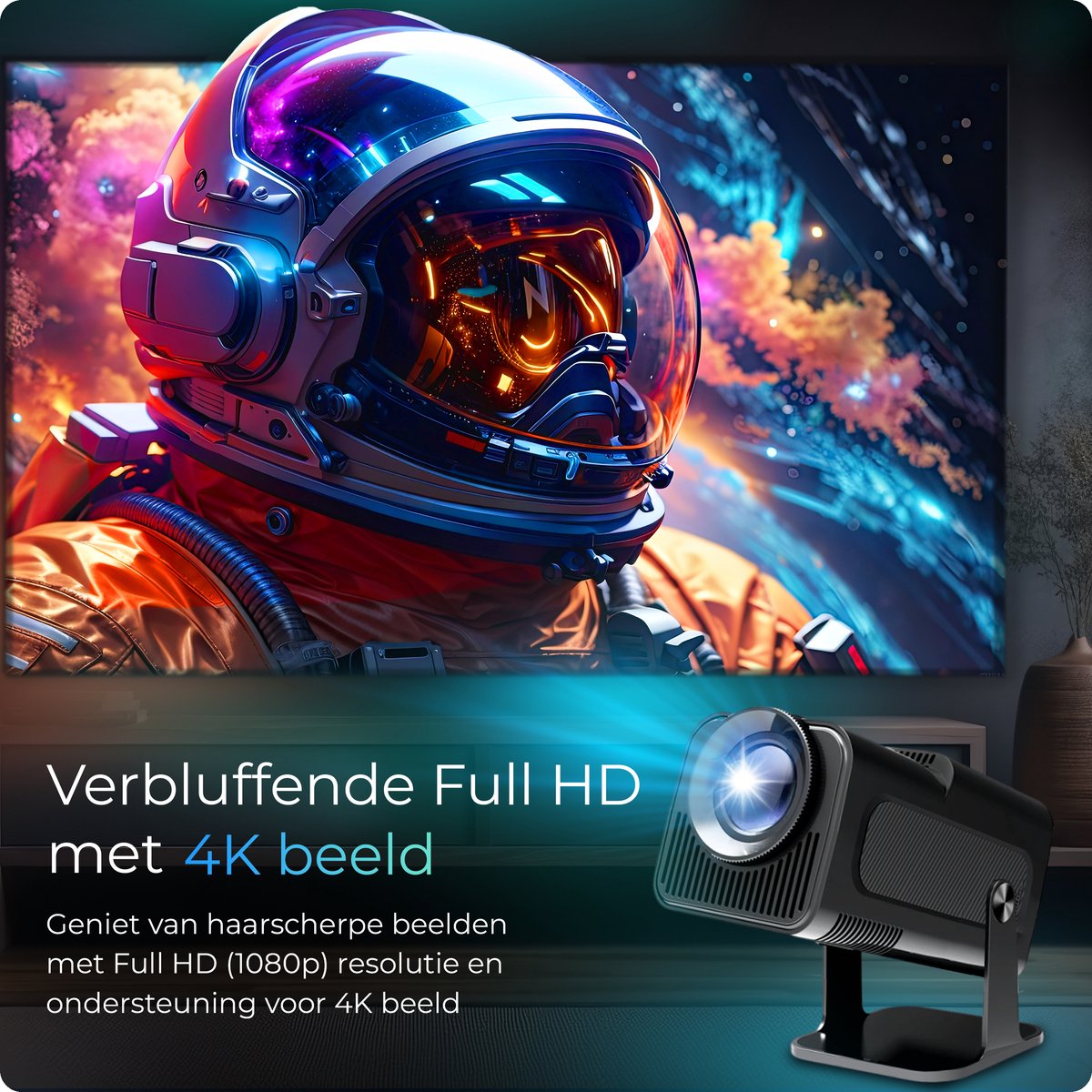 Proun Mini Beamer met 120 inch Projectiescherm Full HD