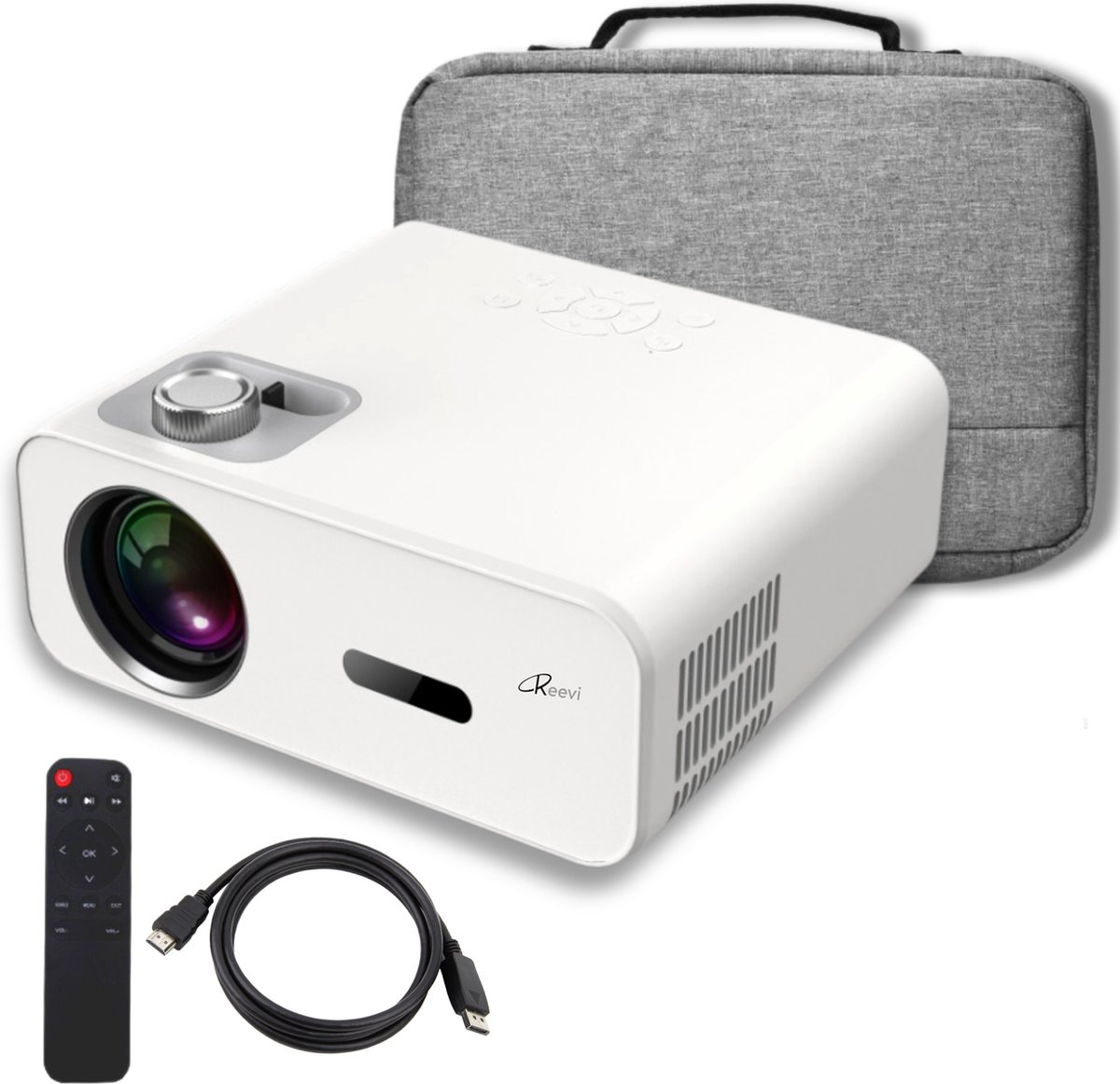 De Reevi 2024 Mini Beamer 4K Model inclusief HDMI kabel in één oogopslag