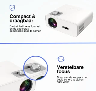 Reevi 2024 Mini Beamer 4K Model inclusief HDMI kabel
