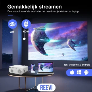 Reevi 2024 Mini Beamer 4K Model inclusief HDMI kabel
