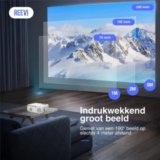 Reevi 2024 Mini Beamer 4K Model inclusief HDMI kabel