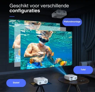 Reevi 2024 Mini Beamer 4K Model inclusief HDMI kabel