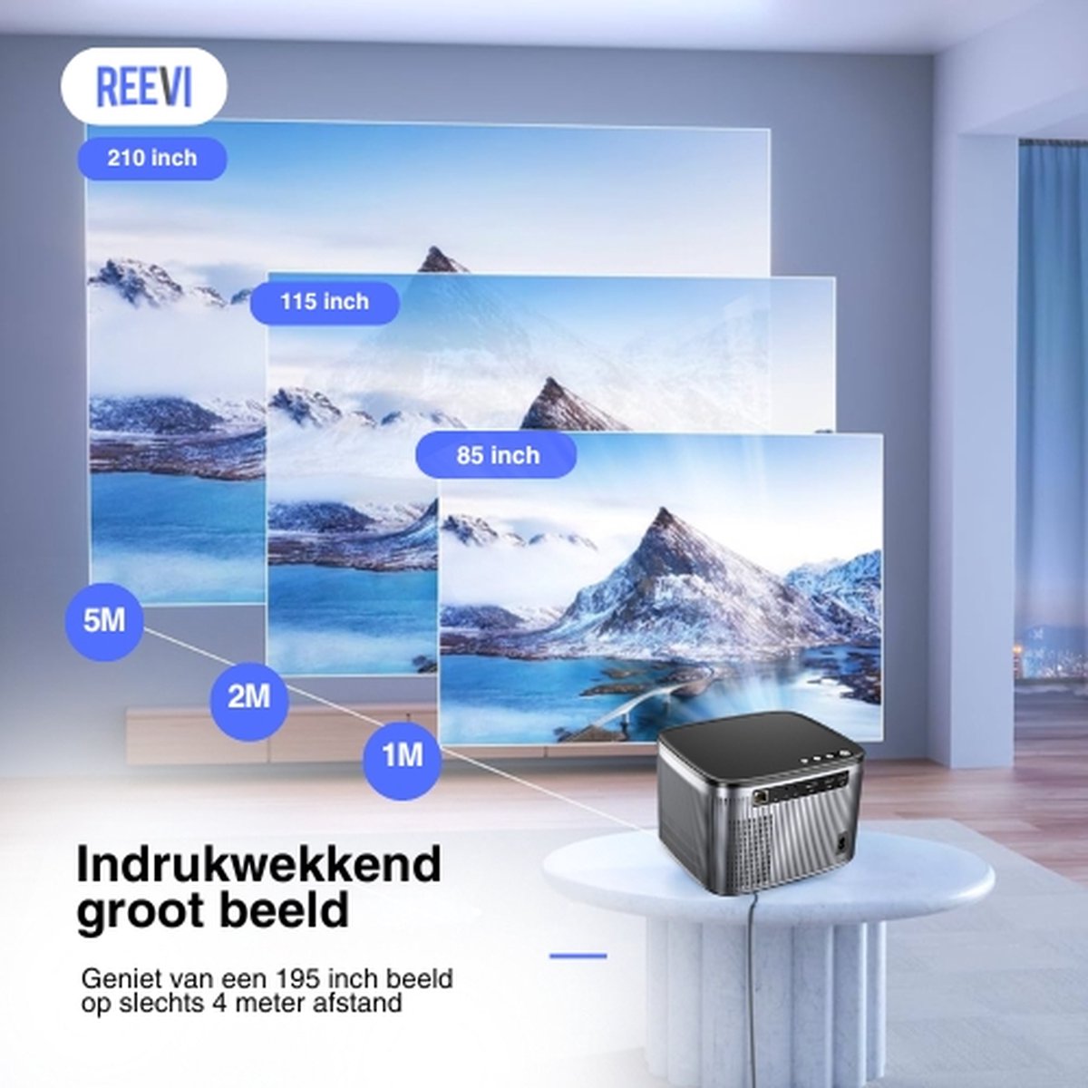 Reevi 2025 Mini Beamer 4K Projector